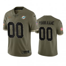 Miesten Miami Dolphins NFL Pelipaita Custom Olive 2022 Salute To Service Limited